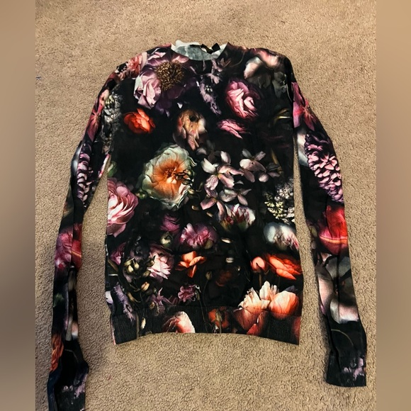 Ted baker black floral top 1 - Picture 1 of 8